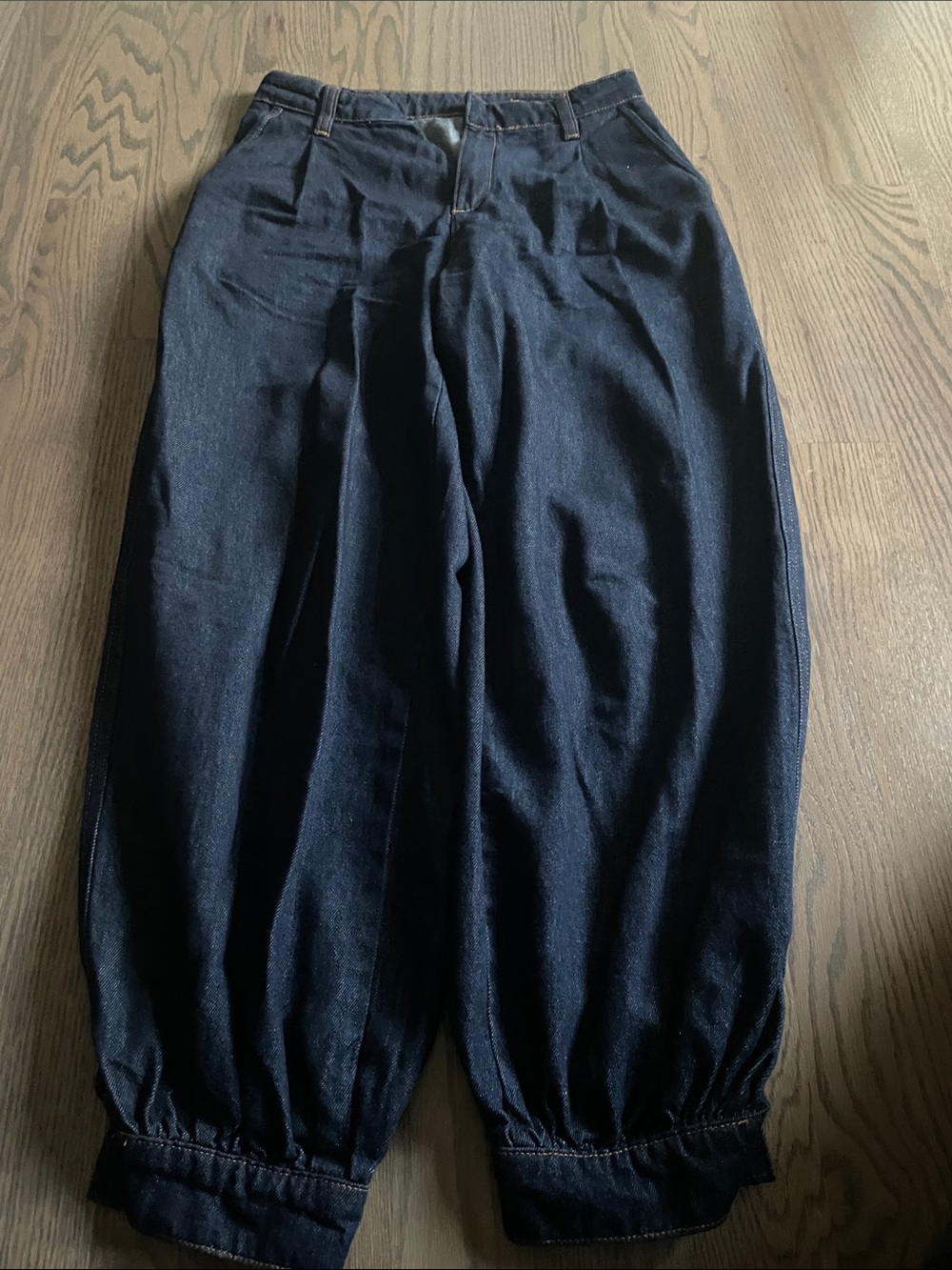Zara Navy Elastic Cuff Women's Chinos